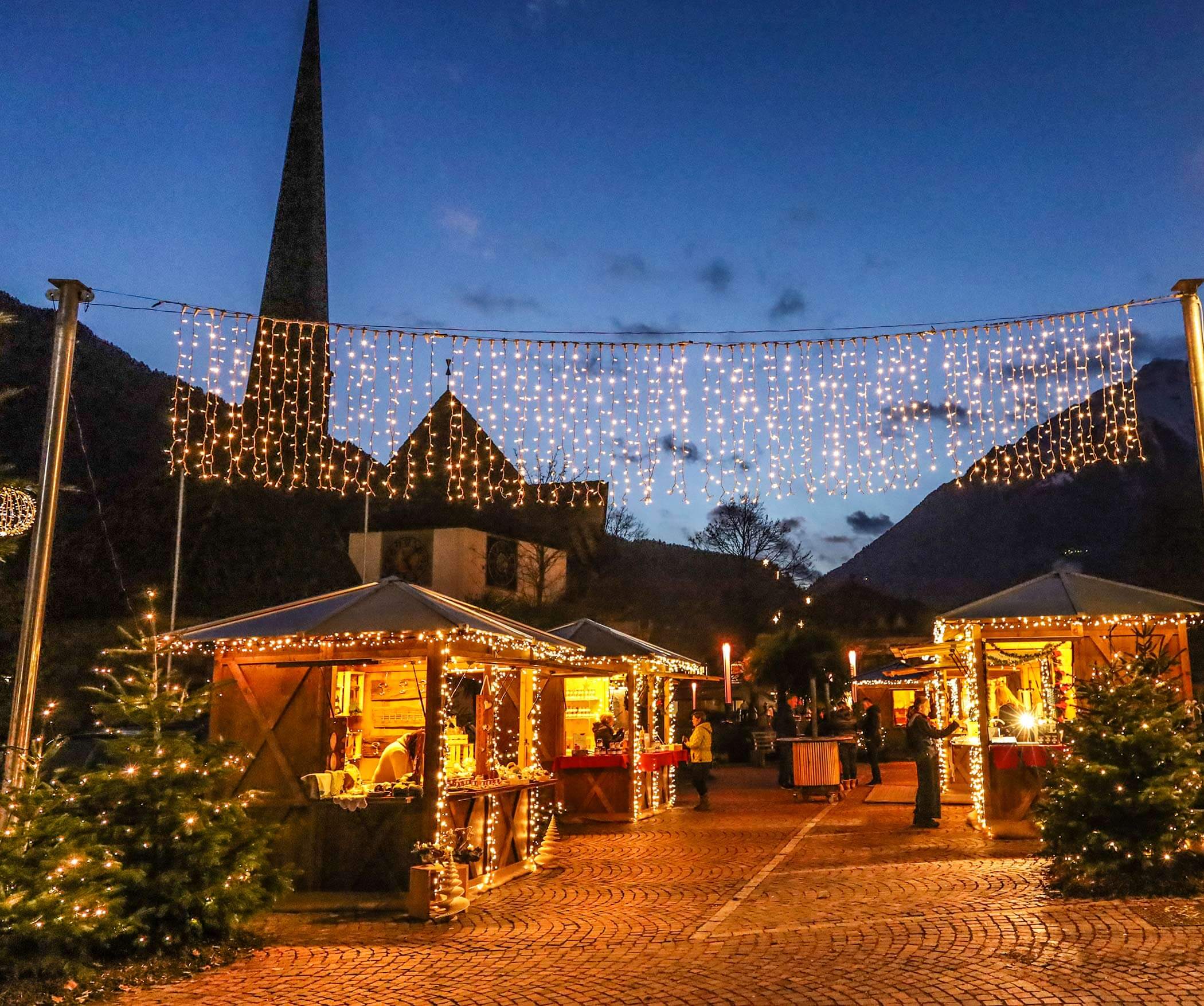Abendstimmung am Algunder Christkindlmarkt